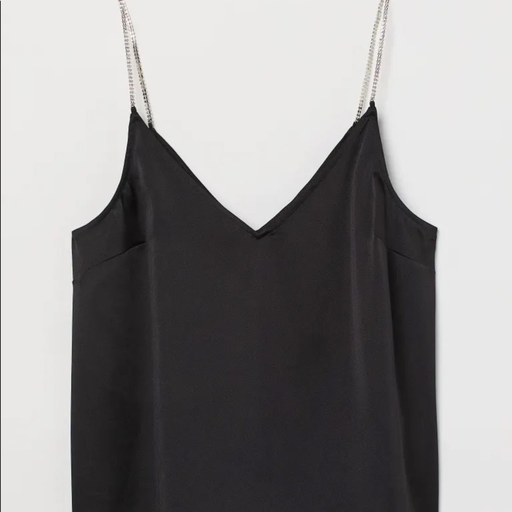 RHINESTONE-STRAP SATIN CAMISOLE TOP